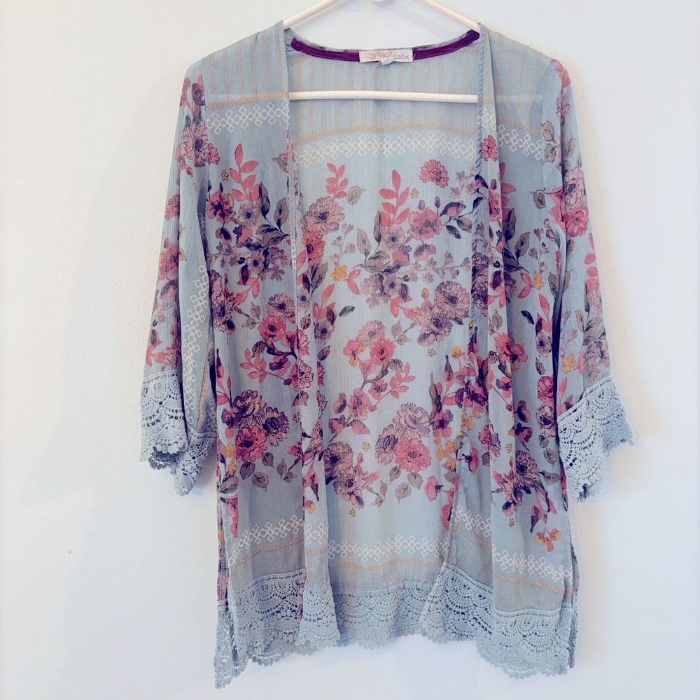 Rewind Sheer Floral Kimono